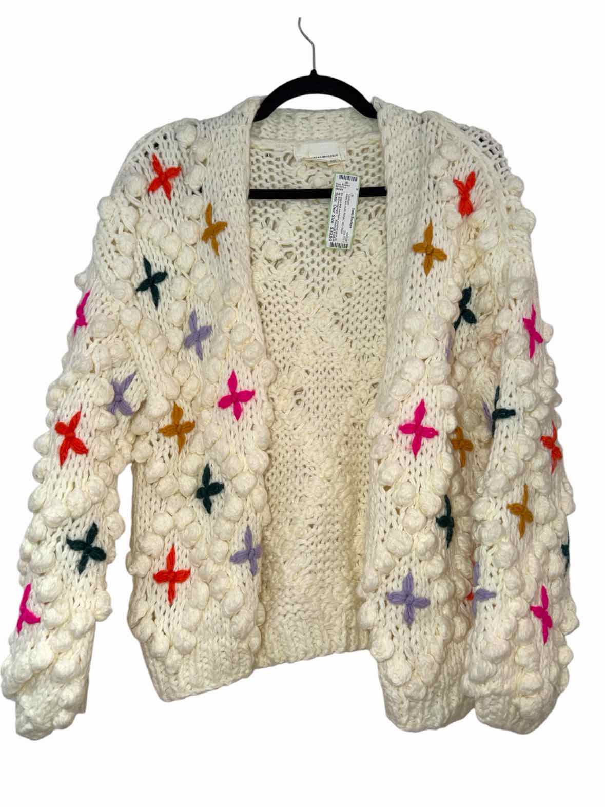 by Anthropologie White and multi Size One Size Cardigan