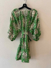 Oroton Green and Cream Size 12 Dress