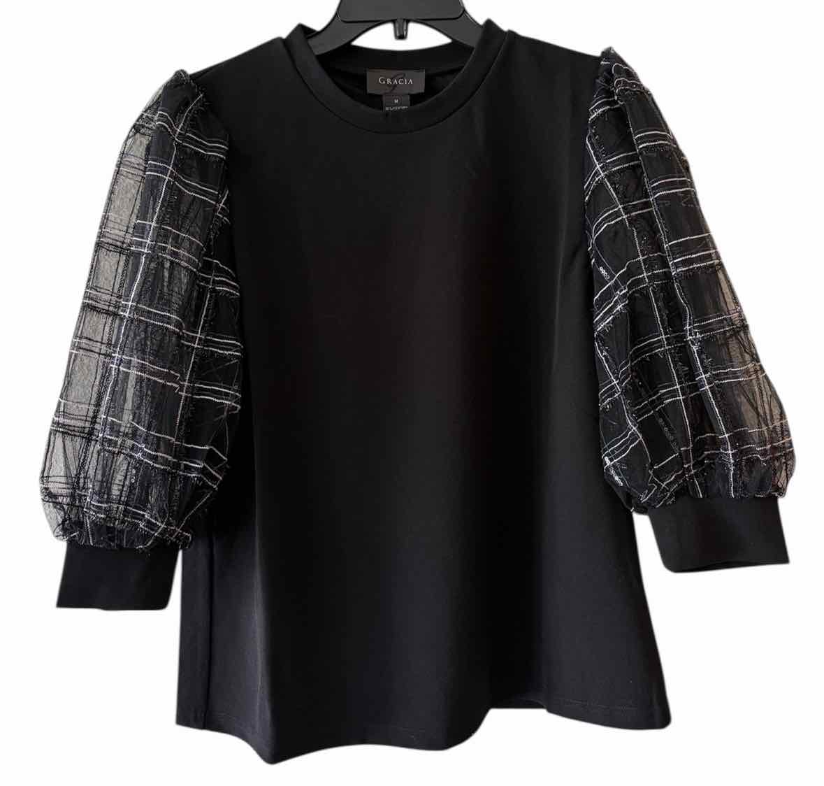 Gracia Black & Silver Size M Shirt