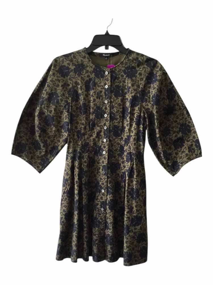Madewell Green and Navy Size 0 Dress