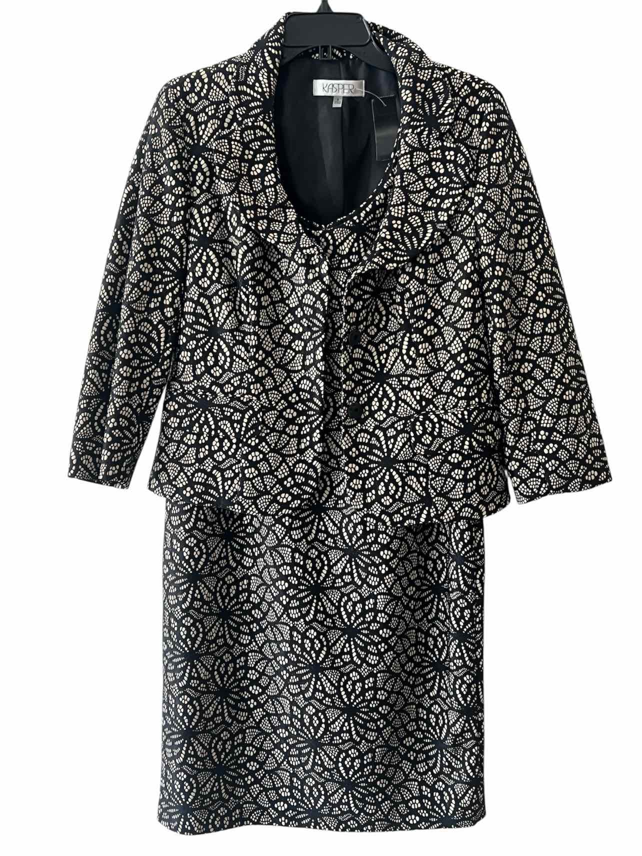 Kasper black and beige Size 8 2 PC Dress