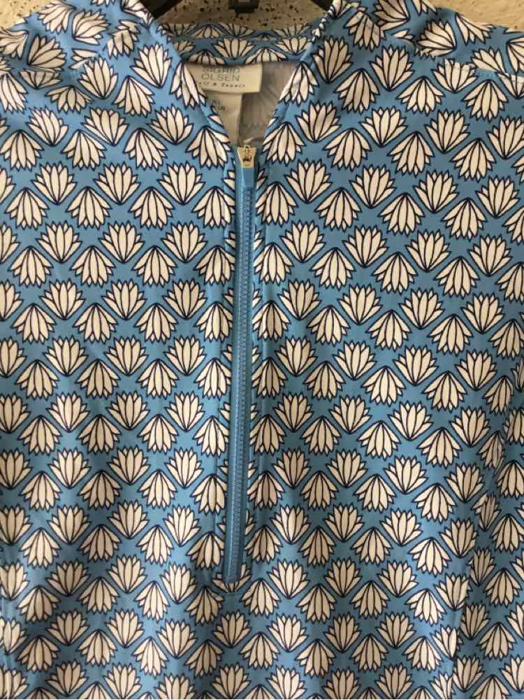 Sigrid Olsen Blue and White Size L Shirt