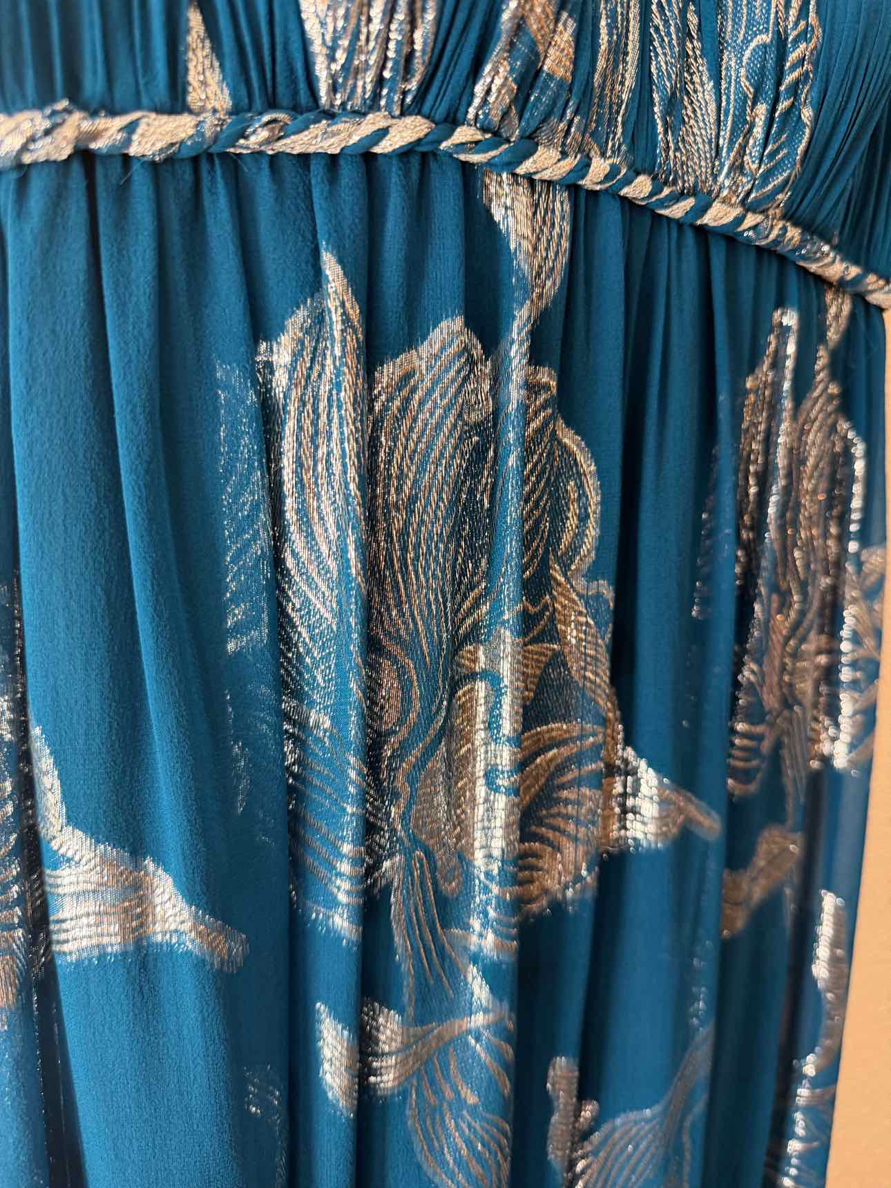 Aidan Mattox Teal and Silver Size 2 Gown/Evening Wear