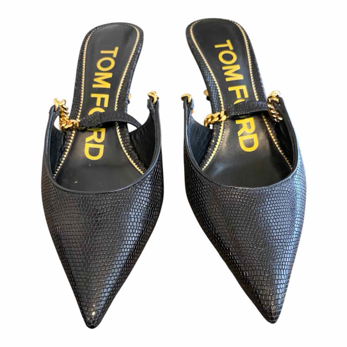 Tom Ford Black and Gold Size 35 Shoes