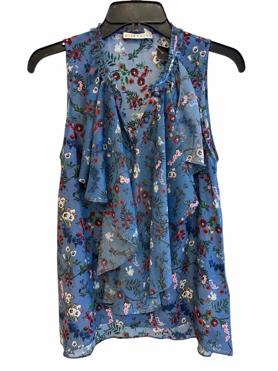 alice + olivia Blue Multi Size S Shirt