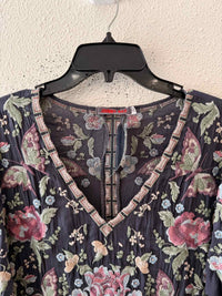 Johnny Was Dusty Blue Multi Size S Tunic