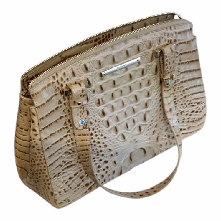 Brahmin Cream and Brown Handbag
