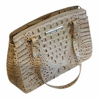 Brahmin Cream and Brown Handbag