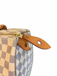 Louis Vuitton Damier Azur Canvas Speedy 30 Navy and Cream Handbag