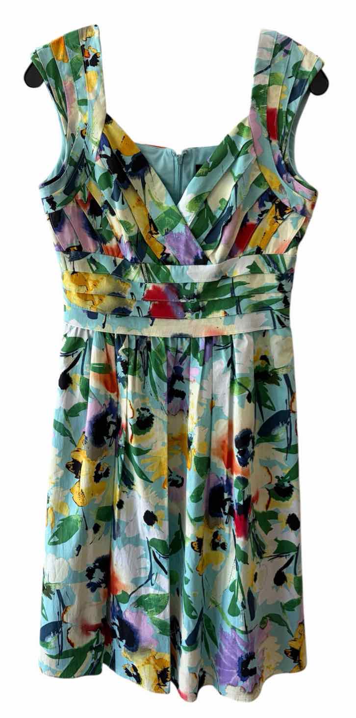 Adrianna Papell Aqua Multi Size 6 Dress