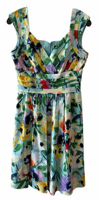 Adrianna Papell Aqua Multi Size 6 Dress