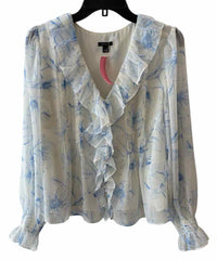 Ann Taylor White and Blue Size S Blouse