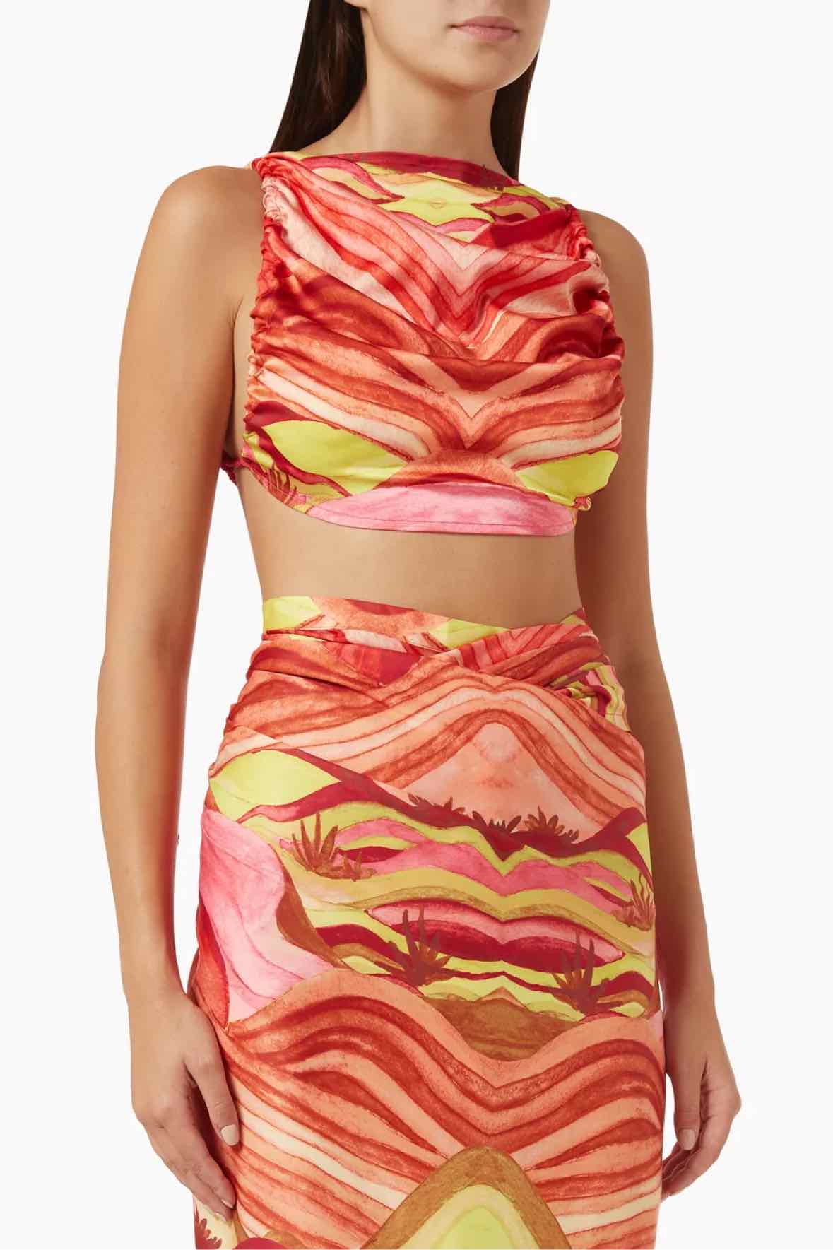 andrea iyamah dress Andrea Iyamah Orange Multi Size S/M 2 PC Dress – Swap Boutique