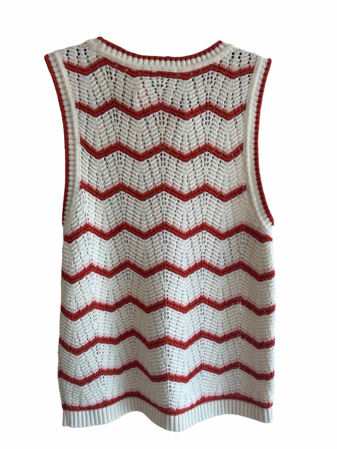 Veronica Beard White and Orange Size L Shirt