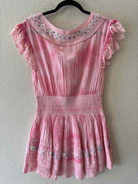Love Shack Fancy Pink and White Size S Dress