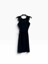 Victoria Lopez Castro Navy & Black Size 6 Dress