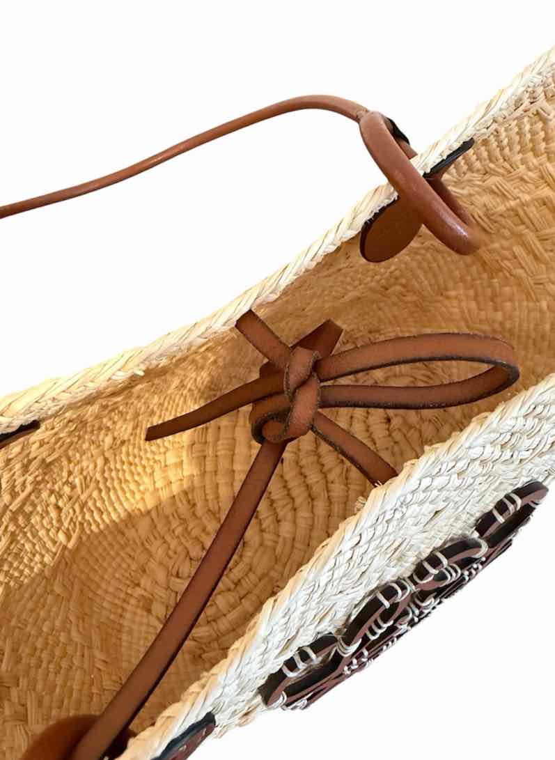 Loewe Small Anagram Basket Bag Cream and Brown Handbag