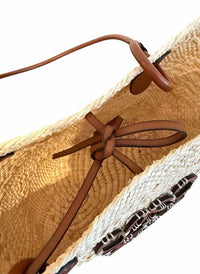 Loewe Small Anagram Basket Bag Cream and Brown Handbag