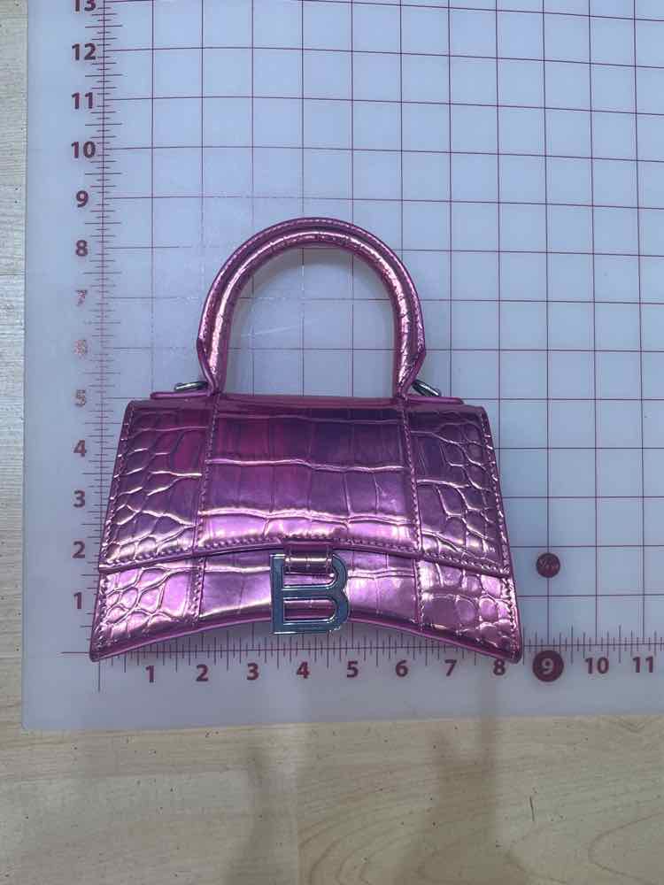 Balenciaga Hourglass XS Top Handle Bag Metallic Pink Handbag