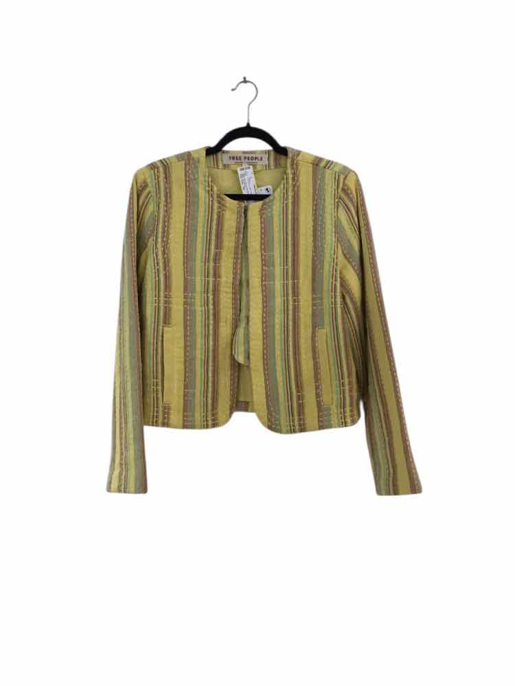 Free People Yellow Multi Size XS Blazer