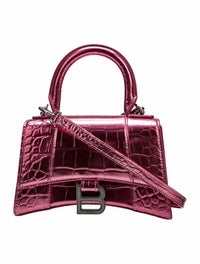 Balenciaga Hourglass XS Top Handle Bag Metallic Pink Handbag