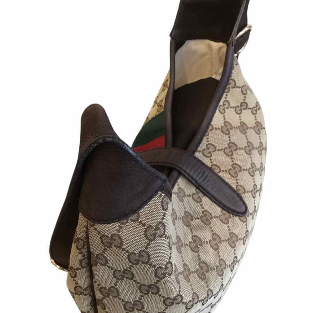 Gucci Original GG Canvas Web Jackie Hobo Brown multi Handbag