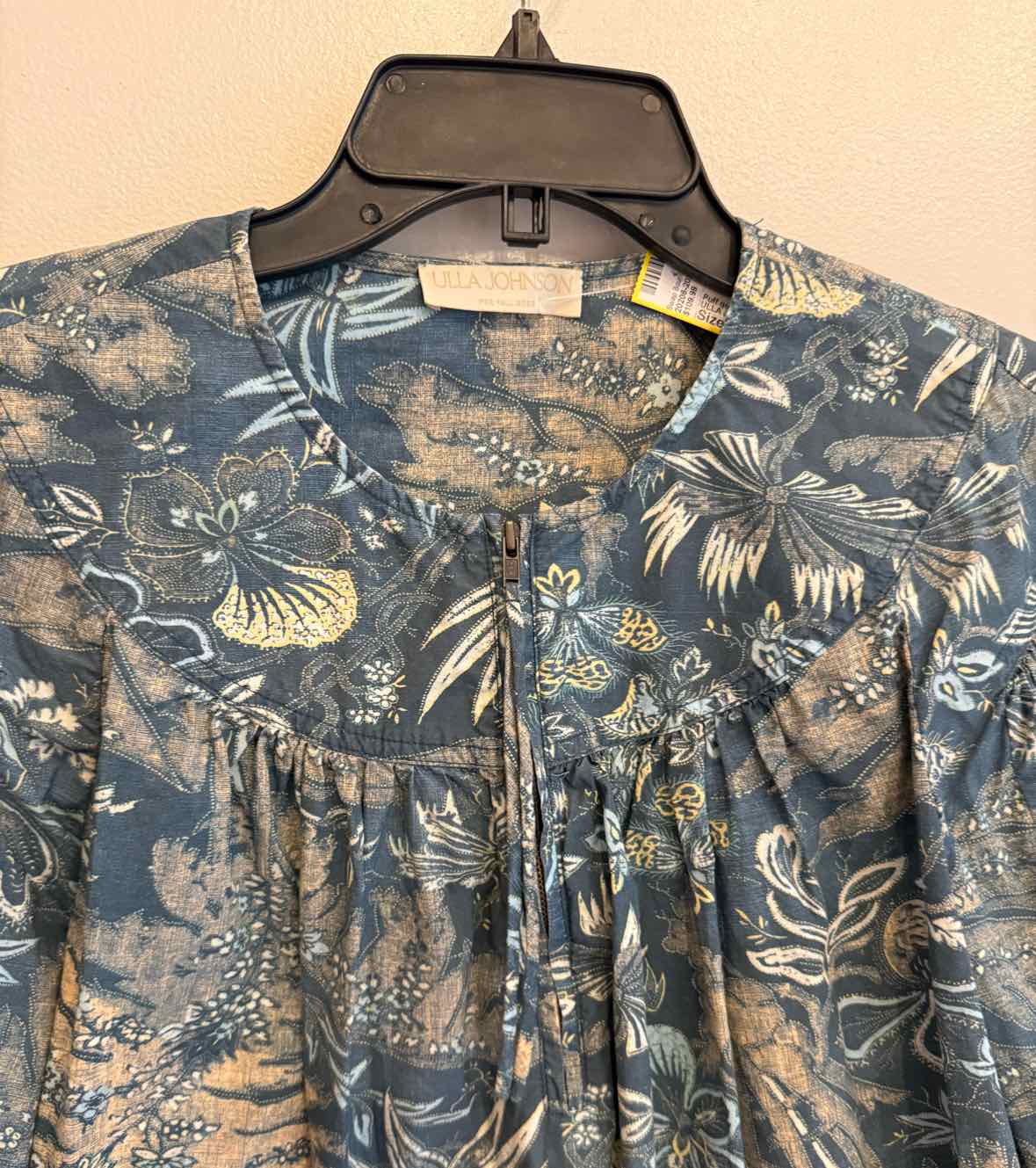 ULLA JOHNSON blue and coral Size 8 Shirt