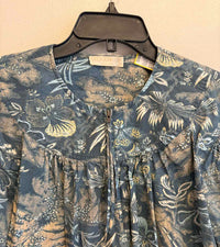 ULLA JOHNSON blue and coral Size 8 Shirt
