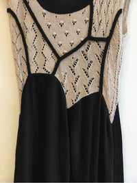 Knitted and Knotted Natural and Black Size S Dress