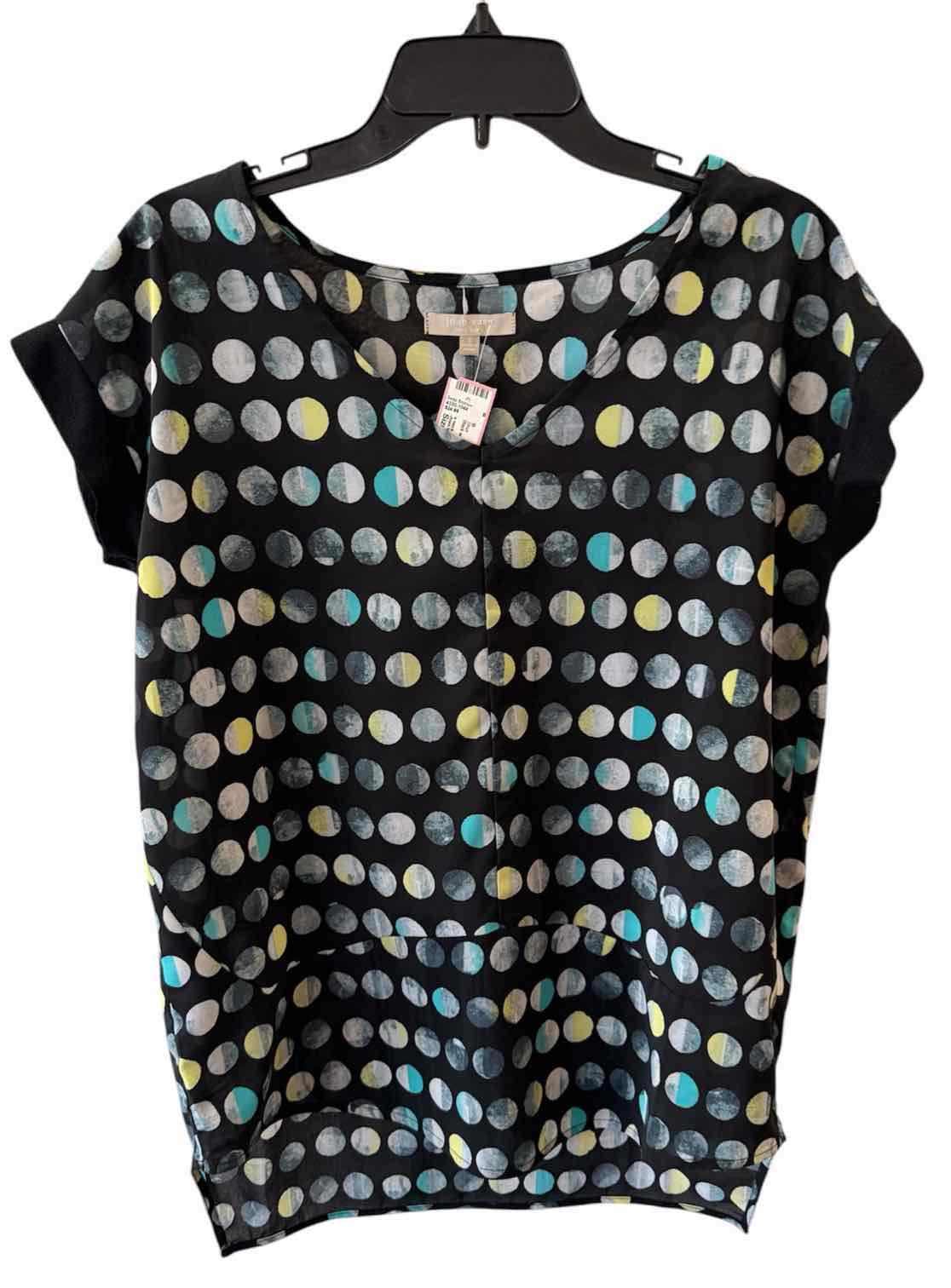 Joan Vass Black and Teal Size S Shirt