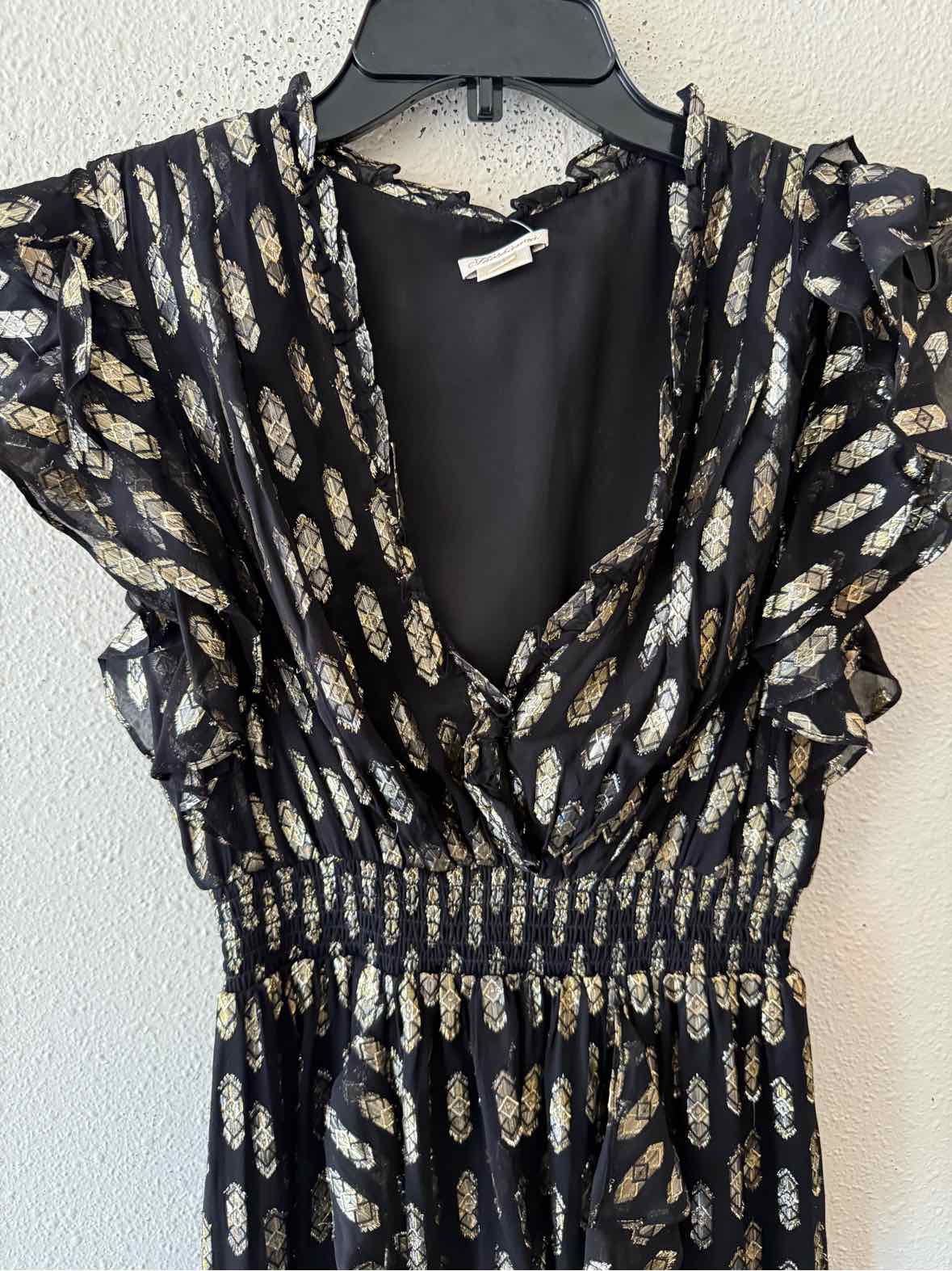 Shoshanna Black and Gold Size 10 Dress