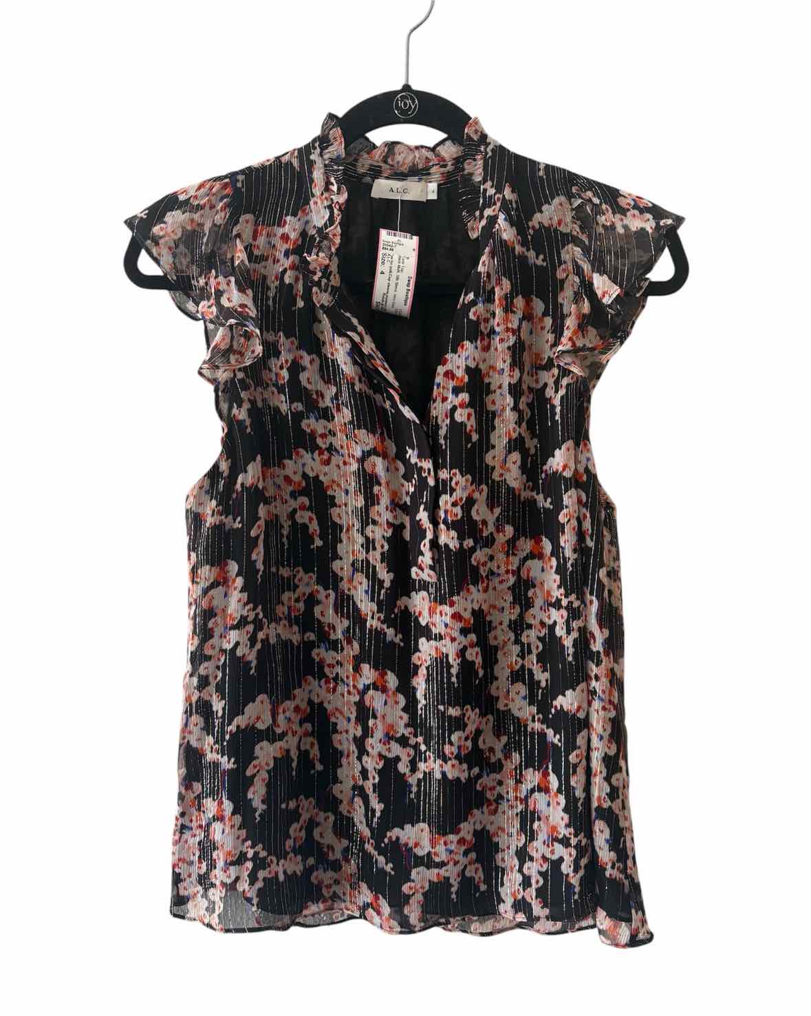 A.L.C. Black Multi Size 4 Tank Top