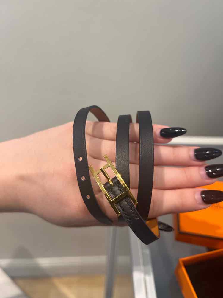 Hermes Black and Gold Bracelet