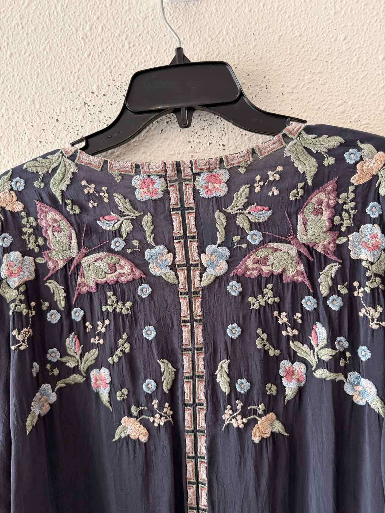 Johnny Was Dusty Blue Multi Size S Tunic