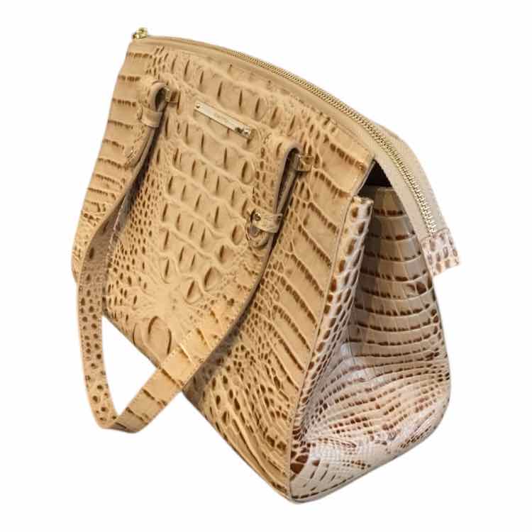 Brahmin Cream and Brown Handbag