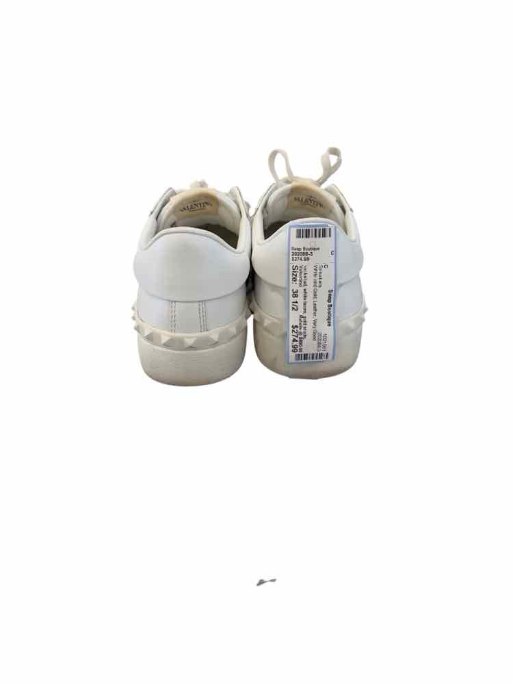 Valentino White and Gold Size 38 1/2 Sneakers