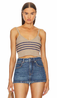 Sitches + Stripes Beige and Navy Size S Shirt