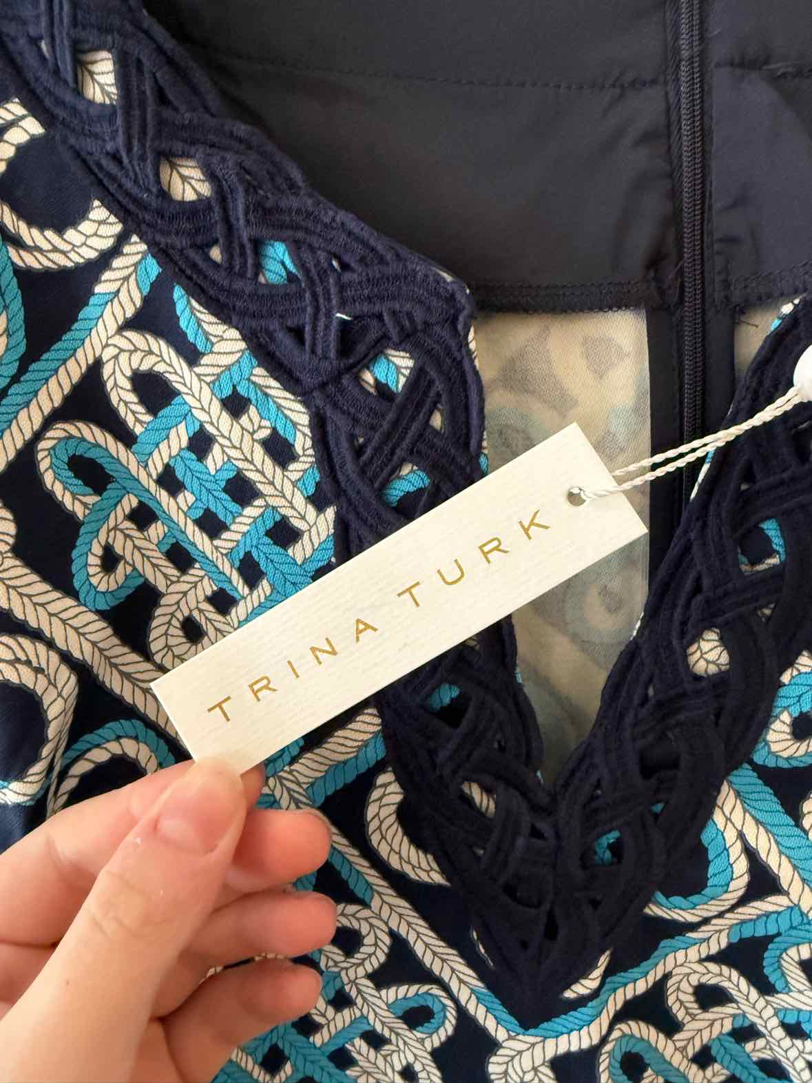 Trina Turk navy multi Size 16 Dress