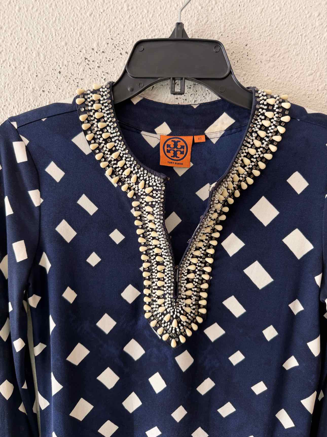 Tory Burch Navy Blue Multi Size XS Shirt