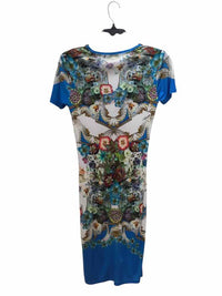 Roberto Cavalli Blue Multi Size 38 Dress