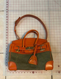 ATORIE Green and Orange Handbag