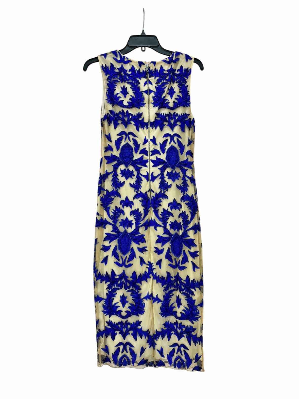alice + olivia Tan and Royal Blue Size 4 Dress
