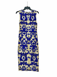 alice + olivia Tan and Royal Blue Size 4 Dress