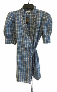 Ganni light blue and white Size 38 Dress