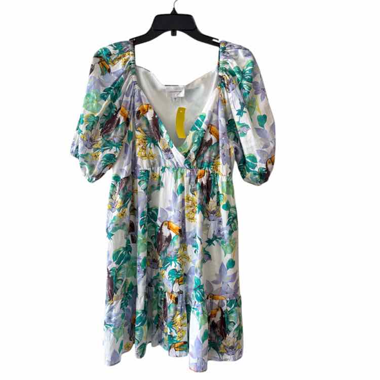 Lavender Brown White Multi Size M Dress