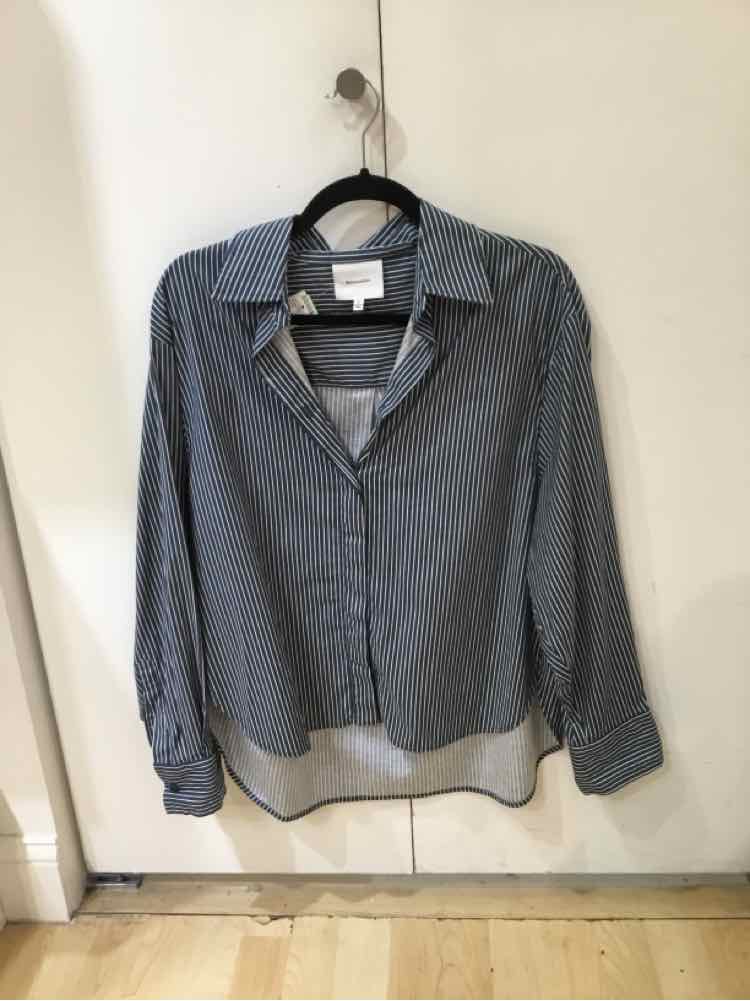Reformation Navy and White Size S Shirt