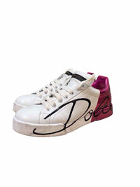 Dolce and Gabana White and Pink Size 38 1/2 Shoes