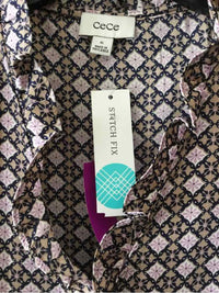 Cece Beige Multi Size XL Shirt