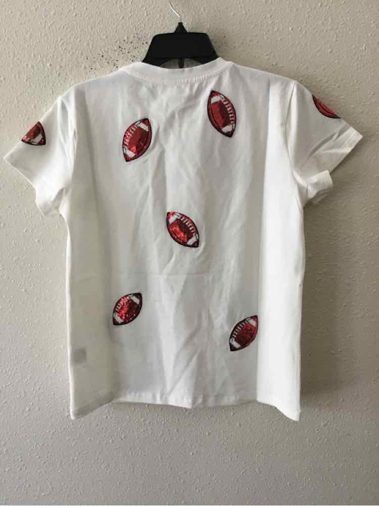 Belle Cher White and Brown Size S Shirt