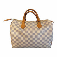 Louis Vuitton Damier Azur Canvas Speedy 30 Navy and Cream Handbag